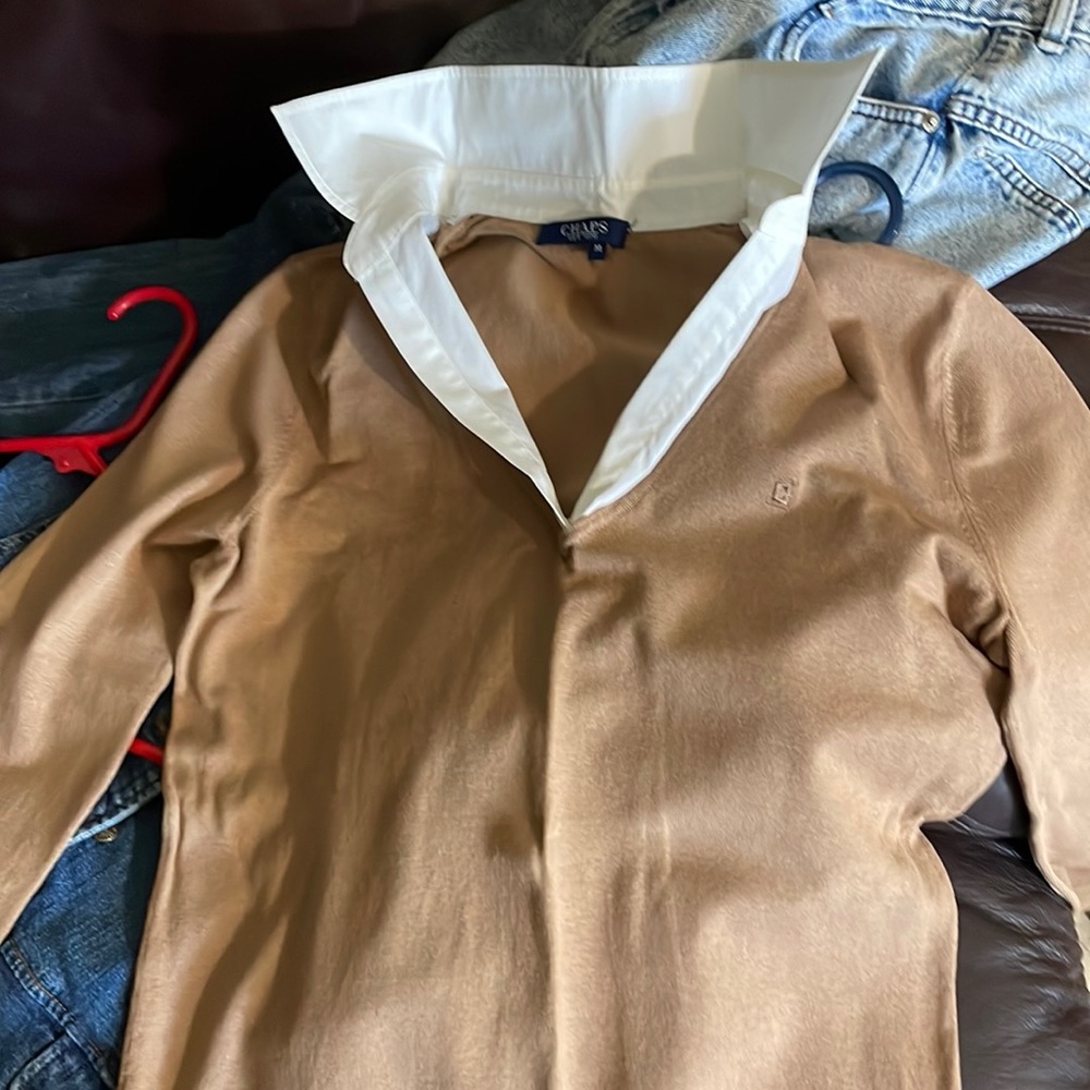 Beige sweater shirt chaps like now like new
